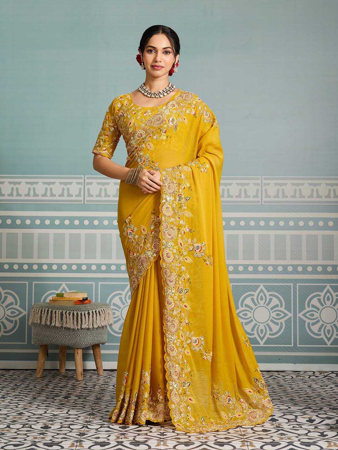 Georgette Georgette Embroidered Saree